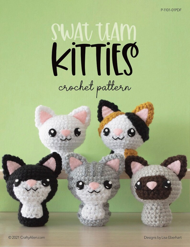 Cover image of crochet amigurumi cat pattern by CraftyAlien.