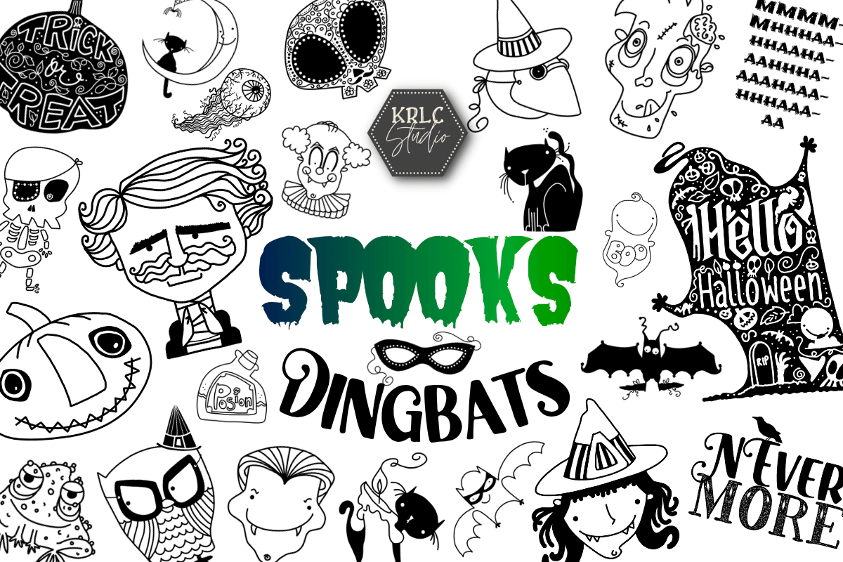Spooks Dingbat Font - KRLC Studio Cover