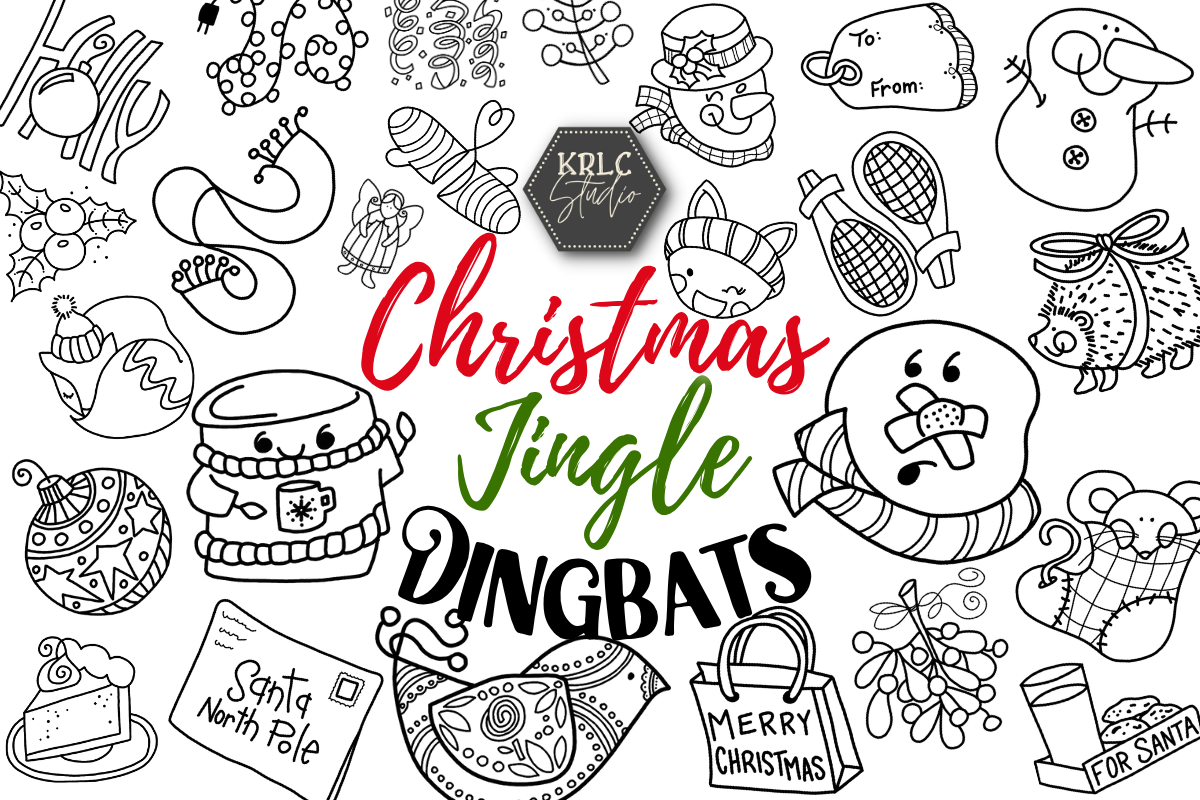 Christmas Jingle Dingbat Font - KRLC Studio Cover