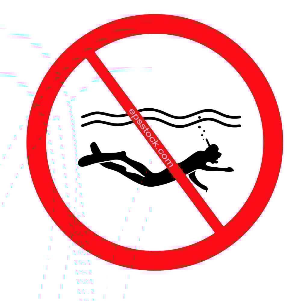 No snorkelling sign