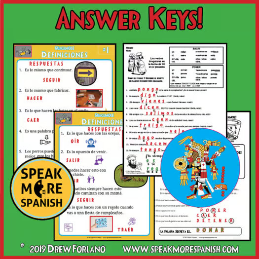 Spanish Puzzles Irregular Spanish YO GO Verbs | Spanish worksheets Irregular YO
