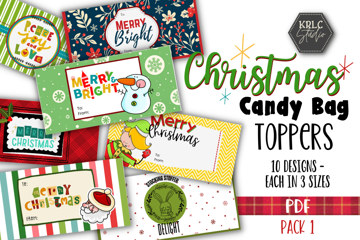 Christmas Candy Bag Toppers - PACK 1 - KRLC Studio Cover