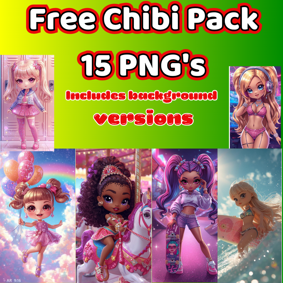 Mega Chibi Doll Pack – 60 High-Quality PNGs (Transparent Backgrounds ...