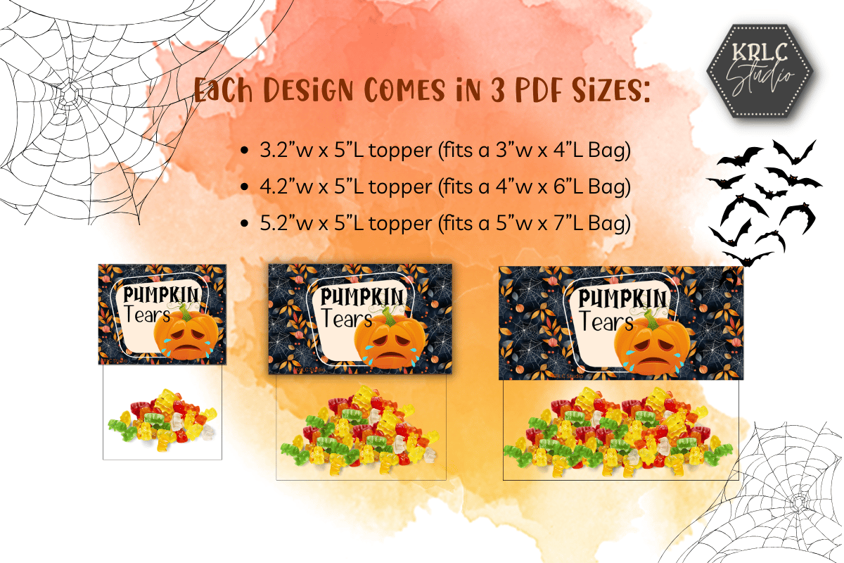 Halloween Candy Bag Toppers - PACK 3 - KRLC Studio