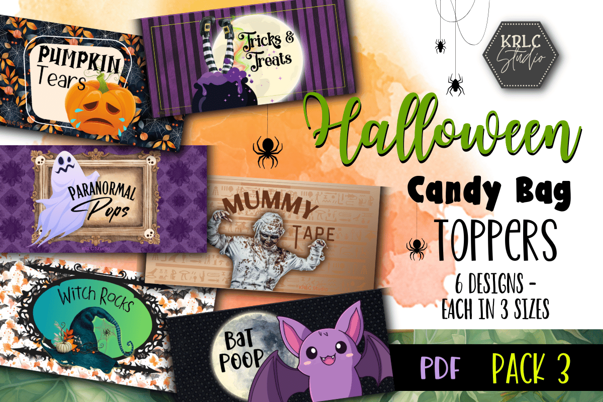 Halloween Candy Bag Toppers - PACK 3 - KRLC Studio Cover