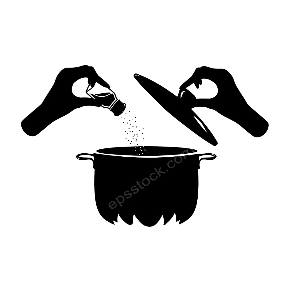 hand pouring salt into a saucepan