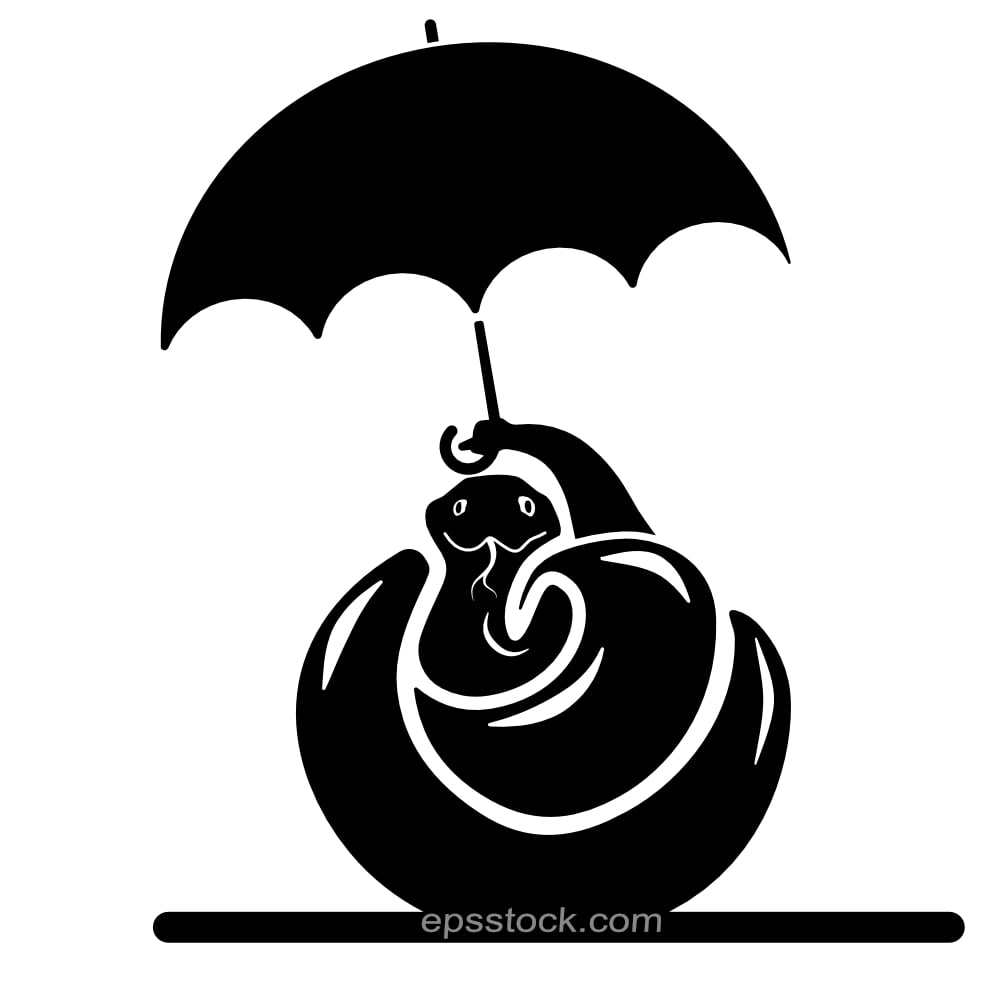 snake with umbrella