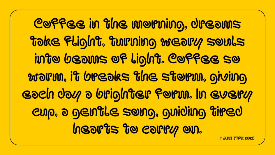 Stylized coffee design with circular text using Boogie Lines groovy wave font