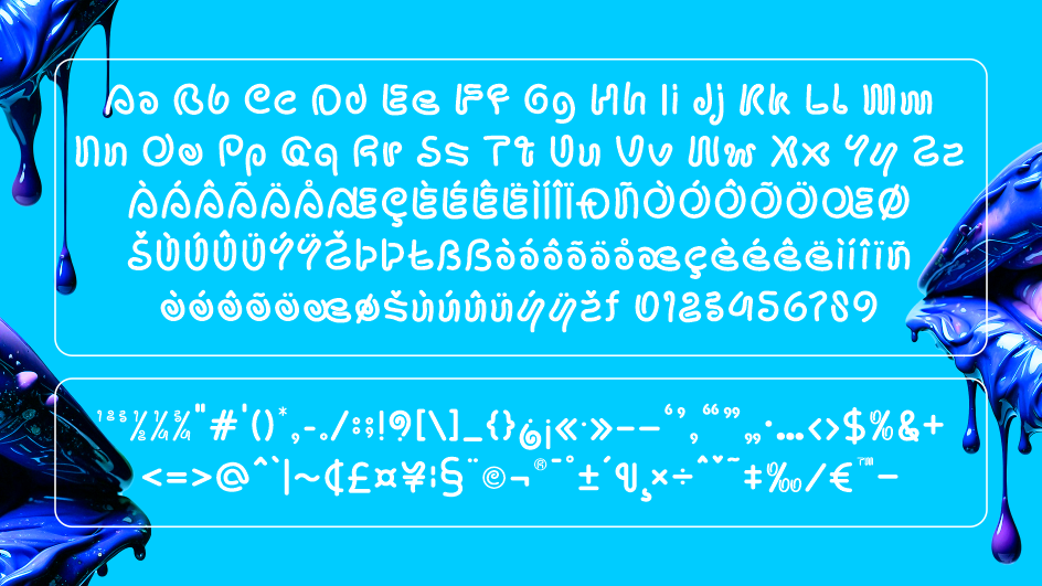 Boogie Lines complete character set preview showing uppercase, lowercase, numbers, and punctuation