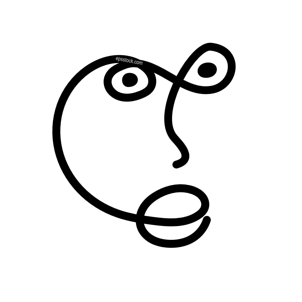 human face minimalist symbol