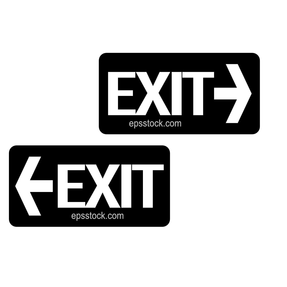 Exit sign with arroew