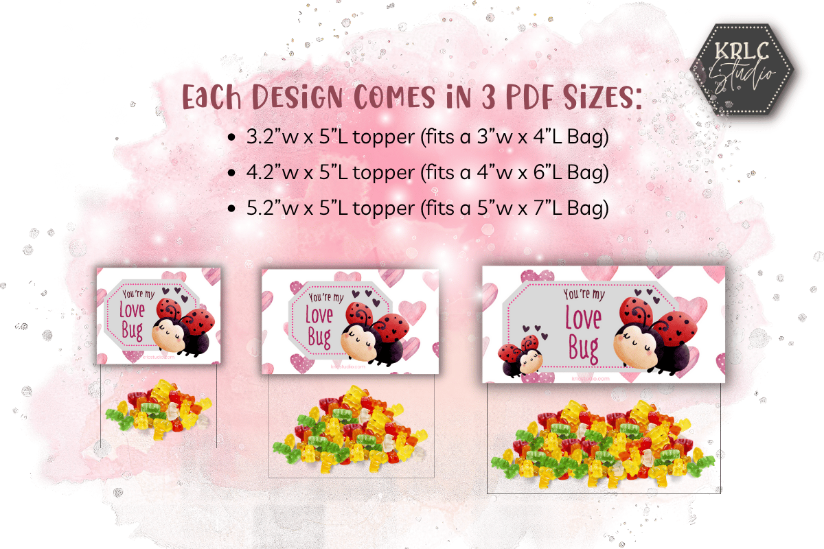 Valentine Candy Bag Toppers PACK 1 - KRLC Studio