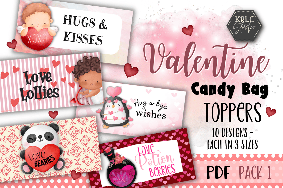 Valentine Candy Bag Toppers PACK 1 - KRLC Studio Cover
