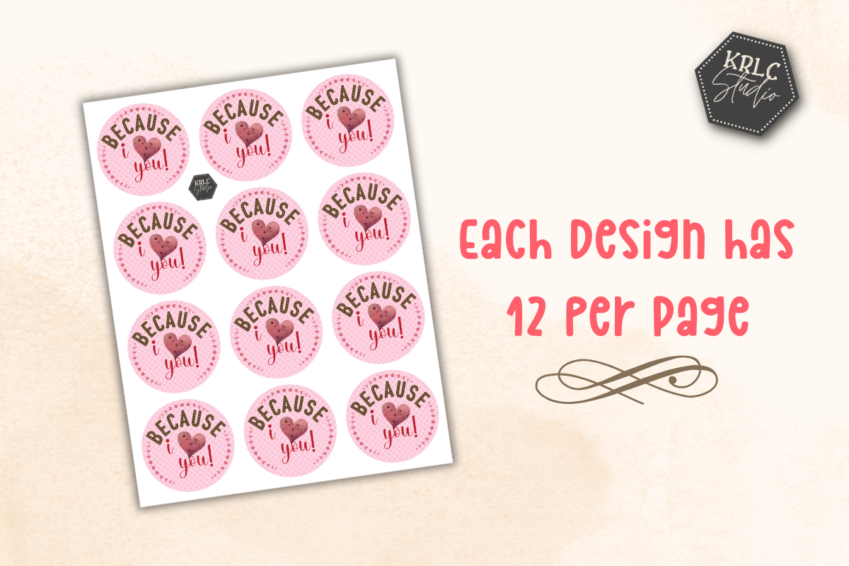 Valentine Cupcake Toppers - PACK 1 - KRLC Studio
