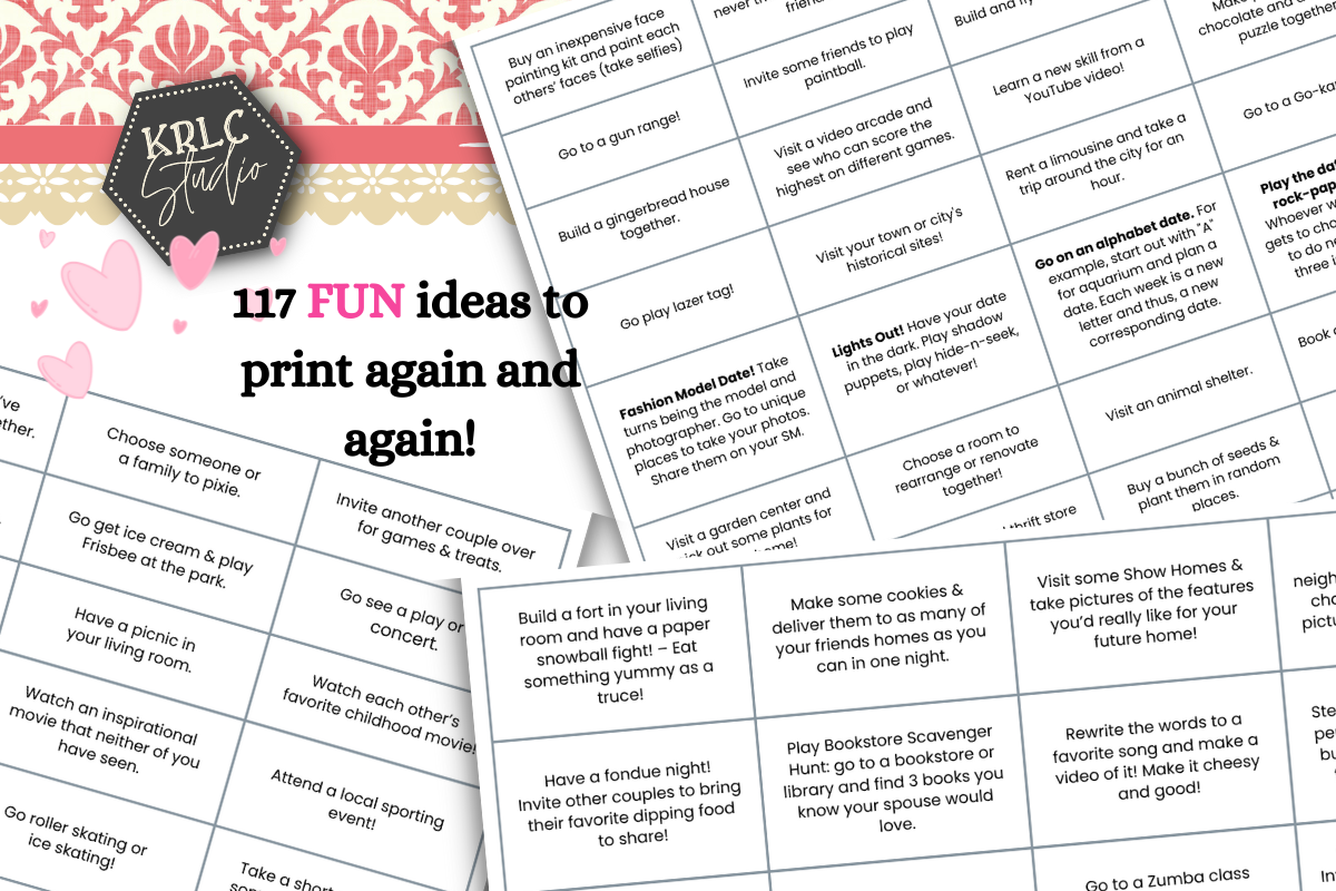 100+ Date Night Ideas PDF - KRLC Studio