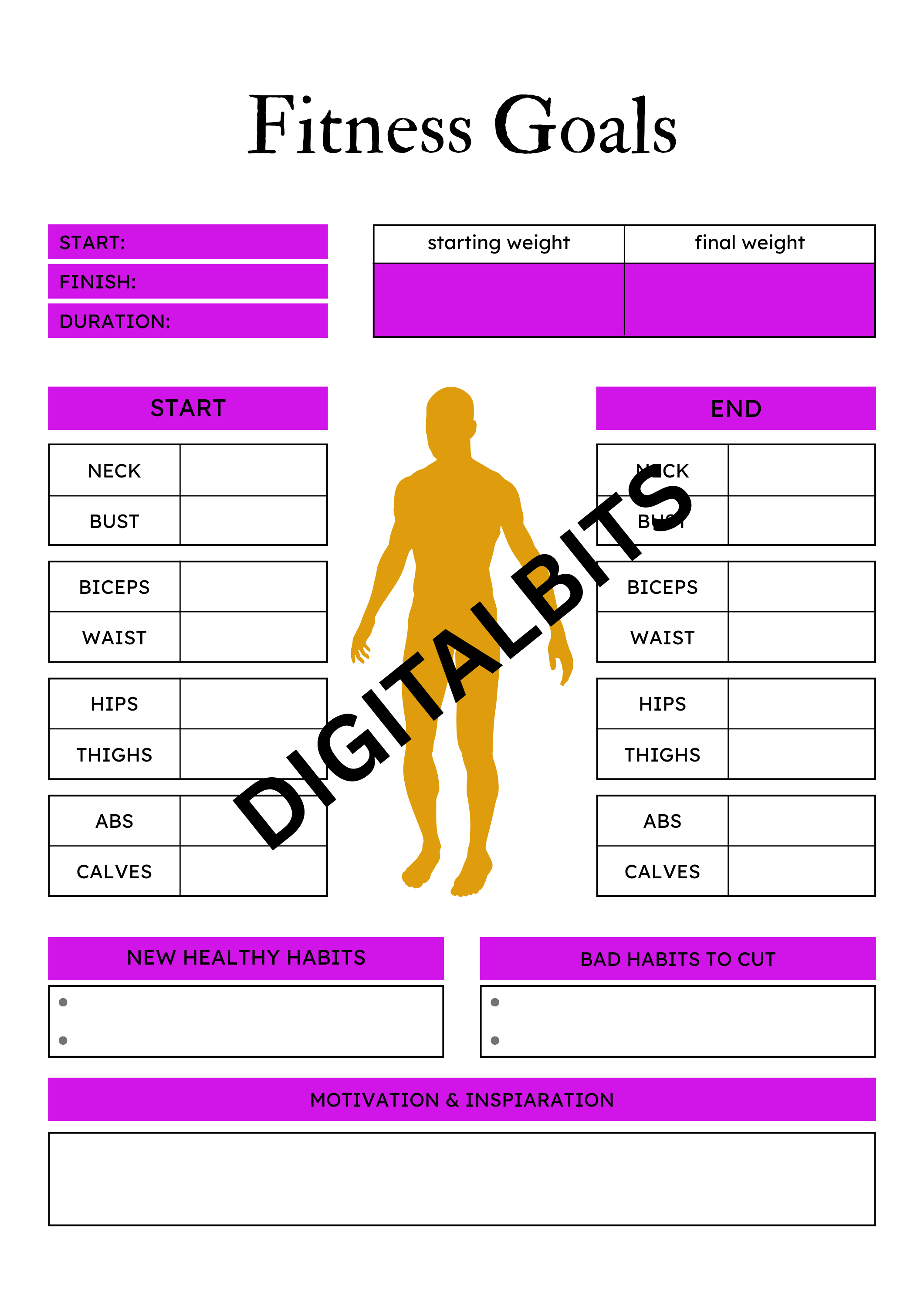Elevate Your Fitness Journey: Weekly Fitness Planner Printable - Payhip