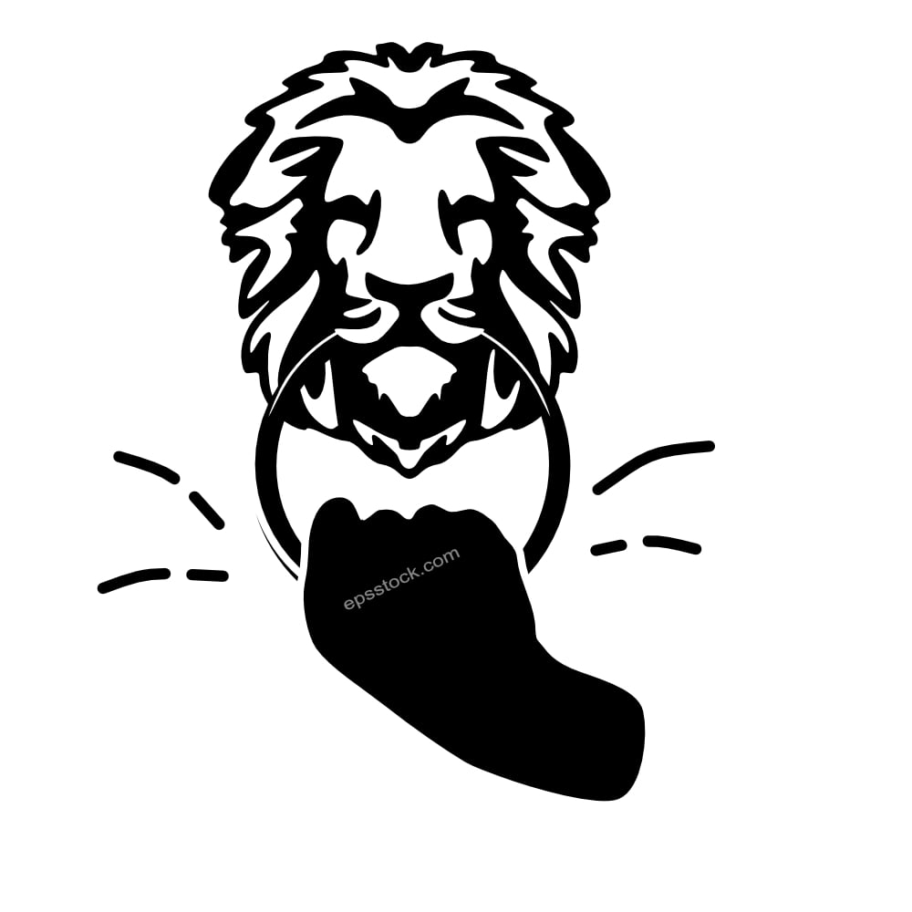hand on lion door knocker
