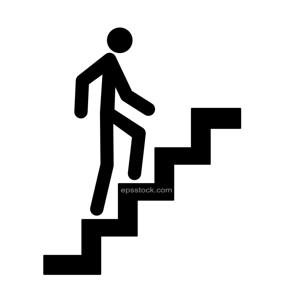 human on stairs sign