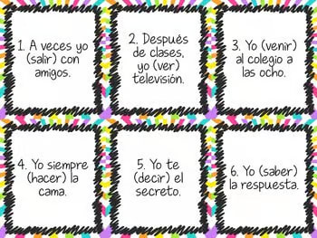 Spanish Irregular Yo Verbs Task Card Activity