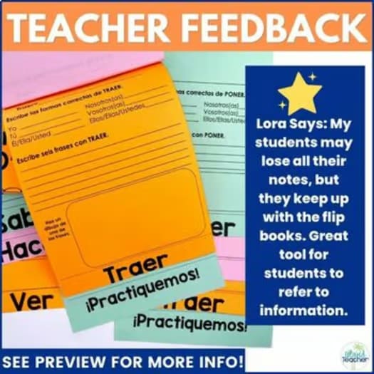 Spanish Present Tense Irregular YO Verbs Interactive Flip Book