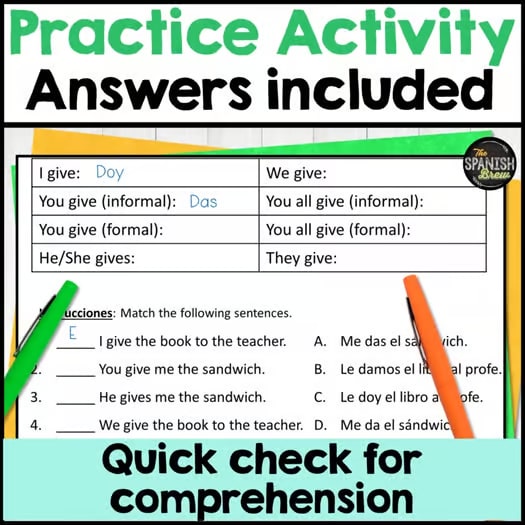 Spanish Sweet 16 verbs guided notes worksheets - Spanish high frequency verbs