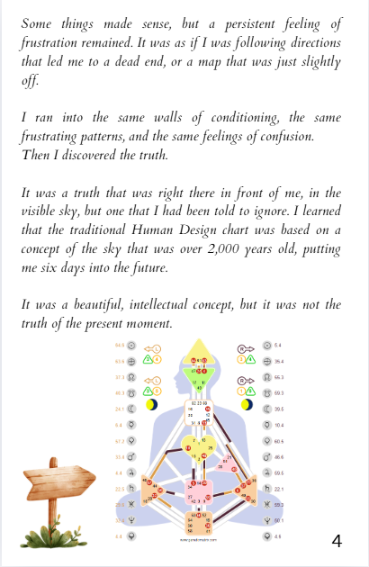 Traditional Human Design chart based on tropical astrology, showing outdated celestial position.