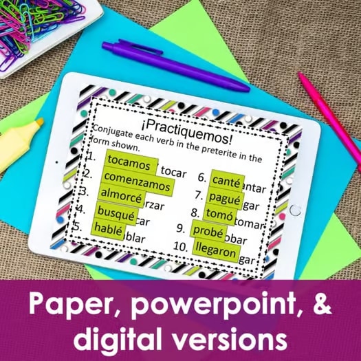 Spanish Preterite Tense -car, -gar, -zar Verbs Lesson - el pretérito