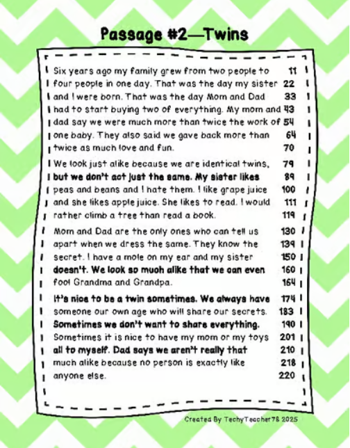 Second Grade Fluency and Comprehension Passages Set A (#1-10) - Payhip