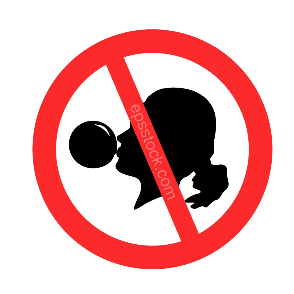 no chewing gum forbidden sign