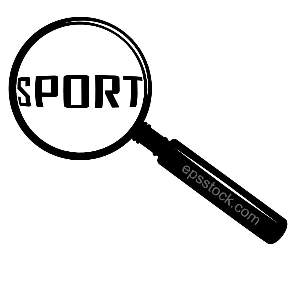 Magnifying Glass Over word sport