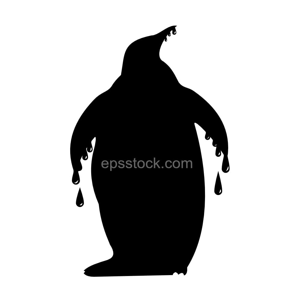 penguin in oil, ecological catastrophe