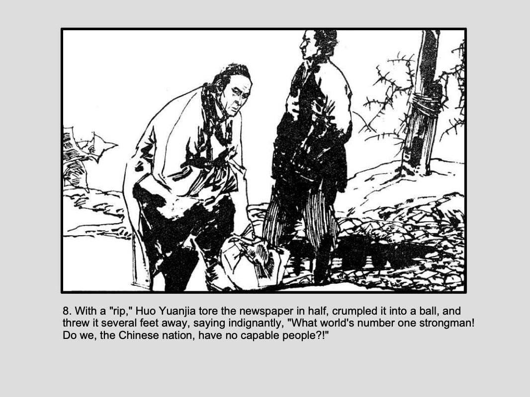 Huo Yuanjia Sets Up a Martial Arts Challenge Stage Page 8