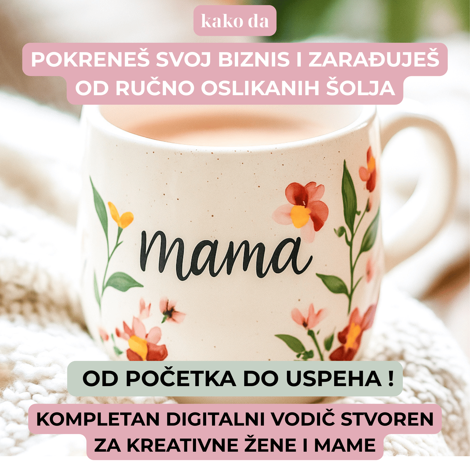 MNS Mug Method-Kurs ručnog oslikavanja šolja i pokretanja sopstvenog ...