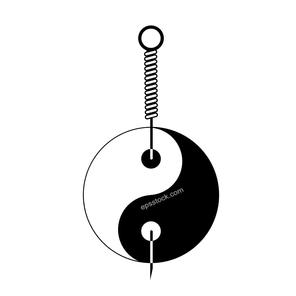 Acupuncture needle with Yin Yang symbol