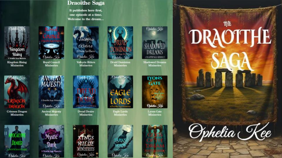 The fifteen miniseries in the Draoithe Saga by OPhelia Kee