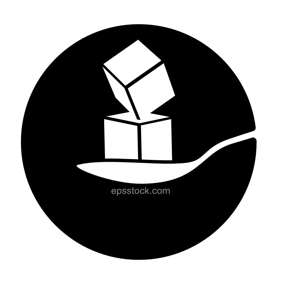 Sugar cubes on spoon