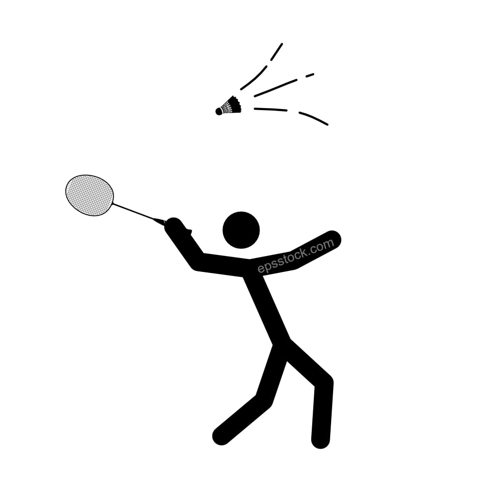Badminton player emblem