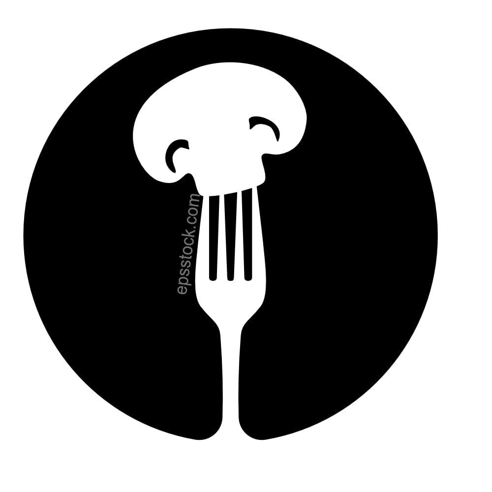 mushroom on fork