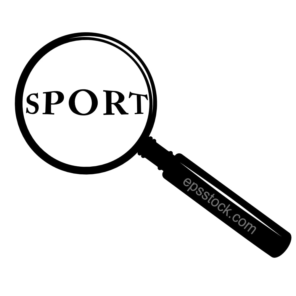 sport emblem,sport under a magnifying glass