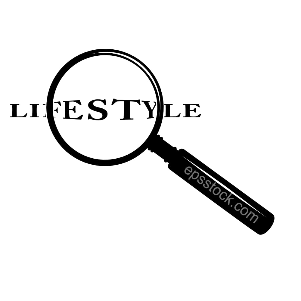 lifestyle emblem,lifestyle under a magnifying glass