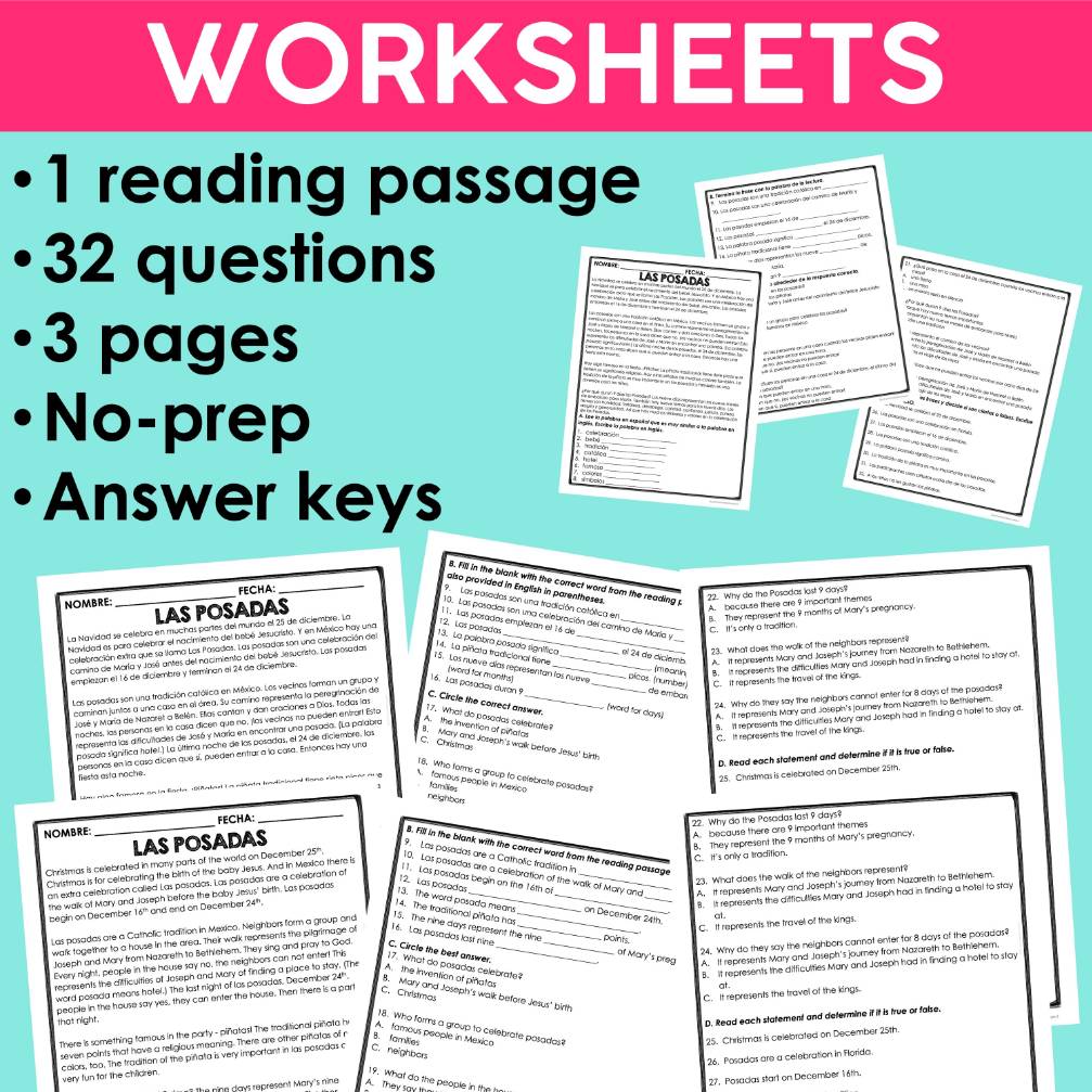 Las Posadas Reading Activities Spanish Christmas Activity Spanish Culture