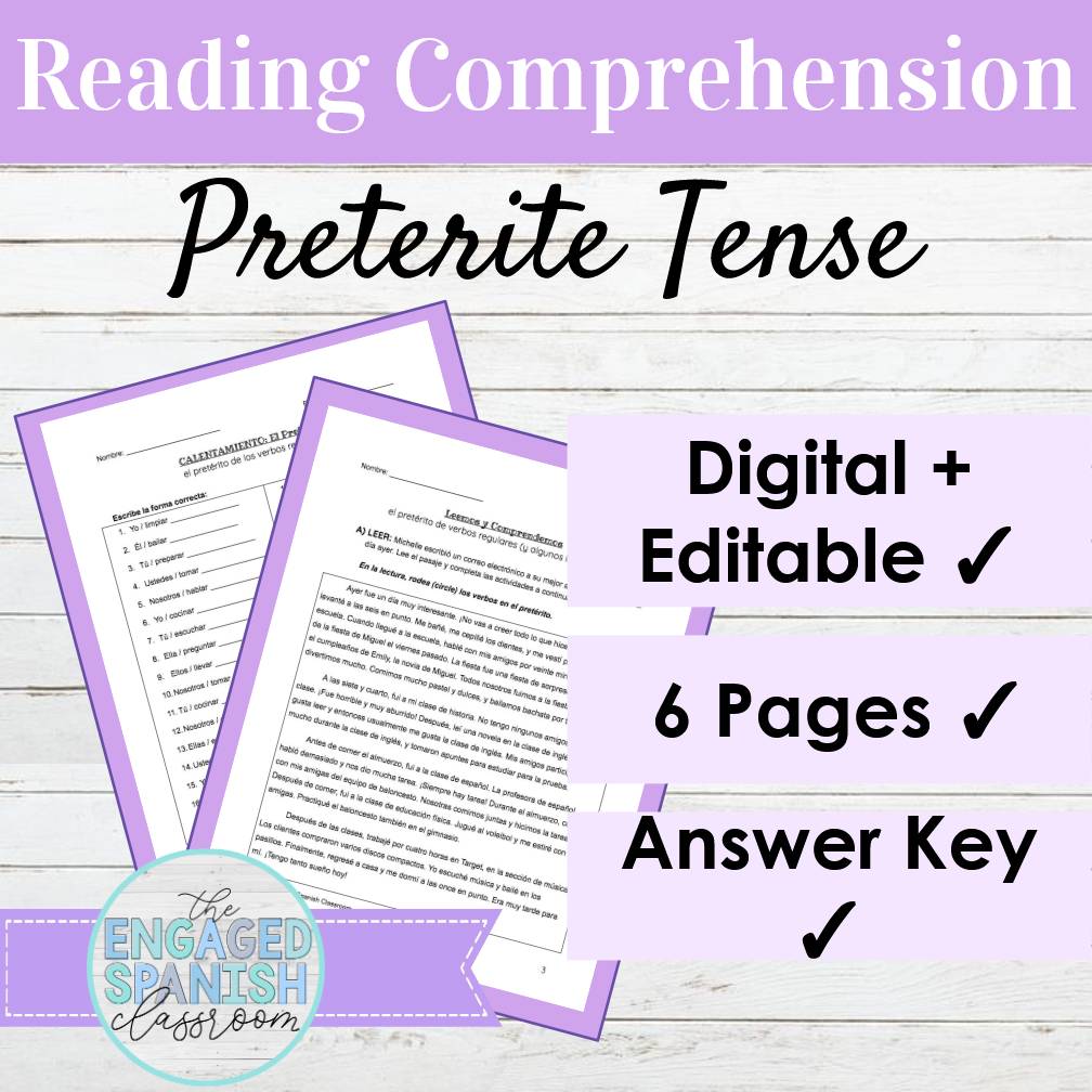 Editable Spanish Preterite Tense Reading and Activities | El Preterito