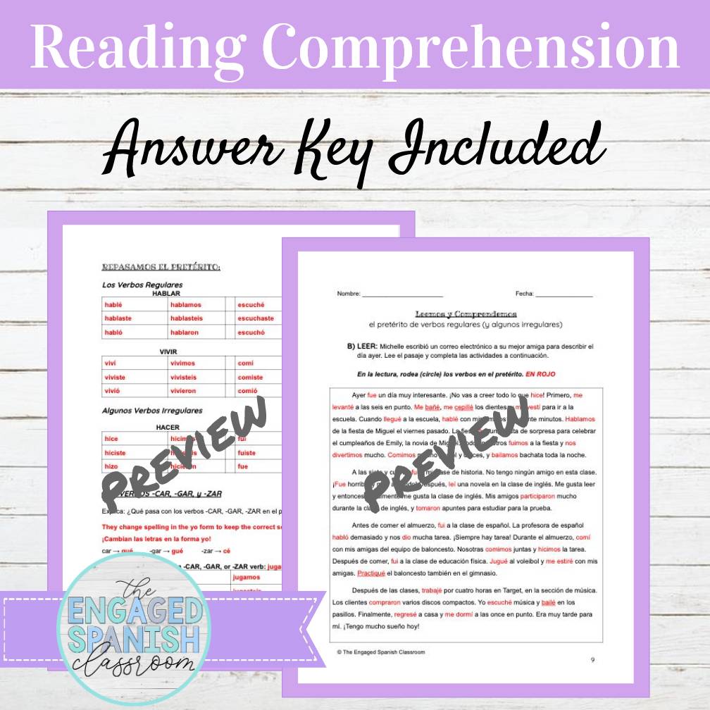 Editable Spanish Preterite Tense Reading and Activities | El Preterito