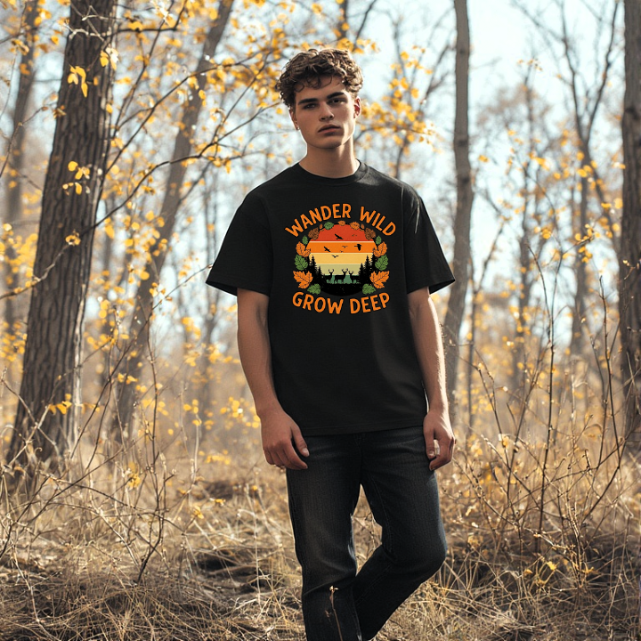 Printable wander wild ,grow deep design nature graphic