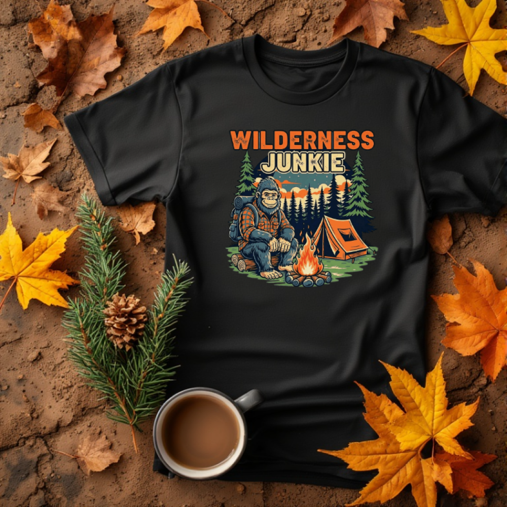 This Bigfoot wilderness retro design is perfect for t-shirts