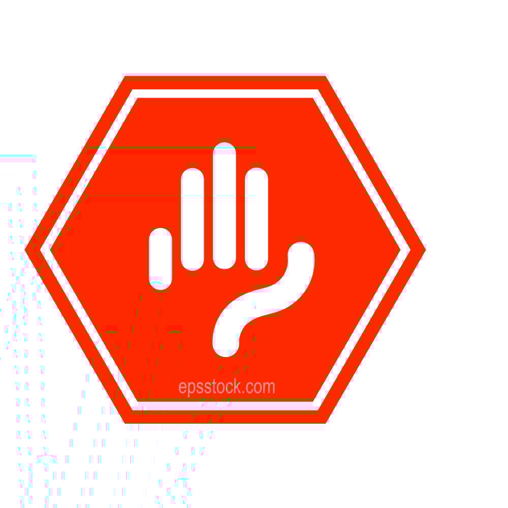 stop road sign with  hand