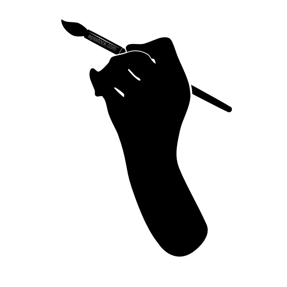 artist hand with brush