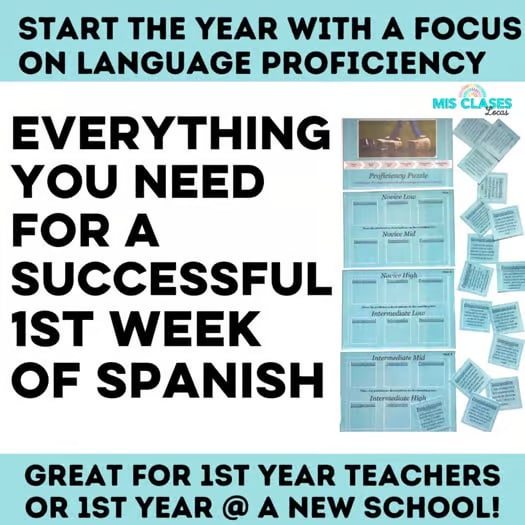 1st Week of Spanish Class Back to School BUNDLE First Week of Spanish 1 Unit
