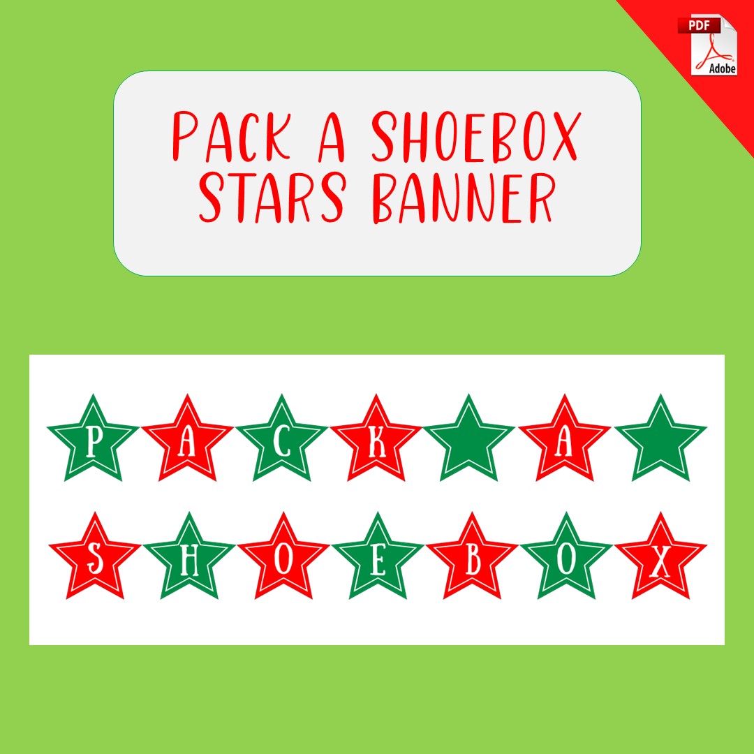 Pack a Shoebox Stars Banner (PDF Download)