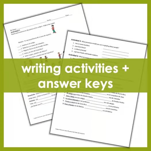 Spanish Subject Pronouns Lesson - subject pronouns in Spanish worksheets